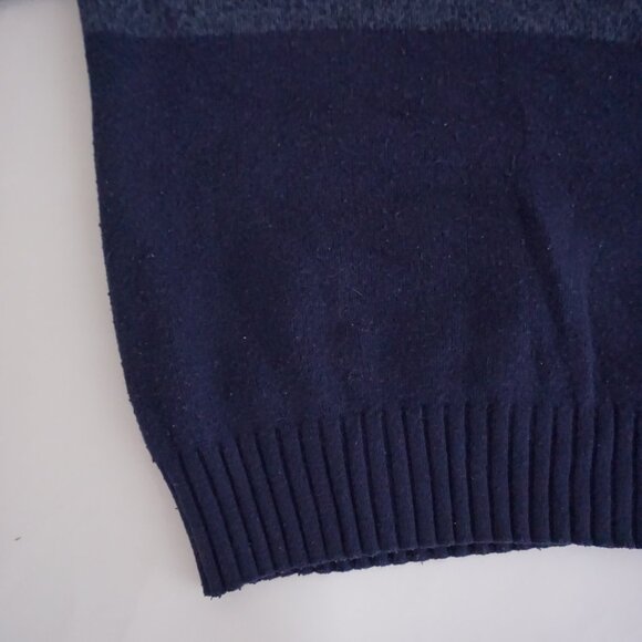 Nautica Wool Cotton Navy Turtleneck Sweater Minimalist Old Money Winter L - Picture 6 of 8